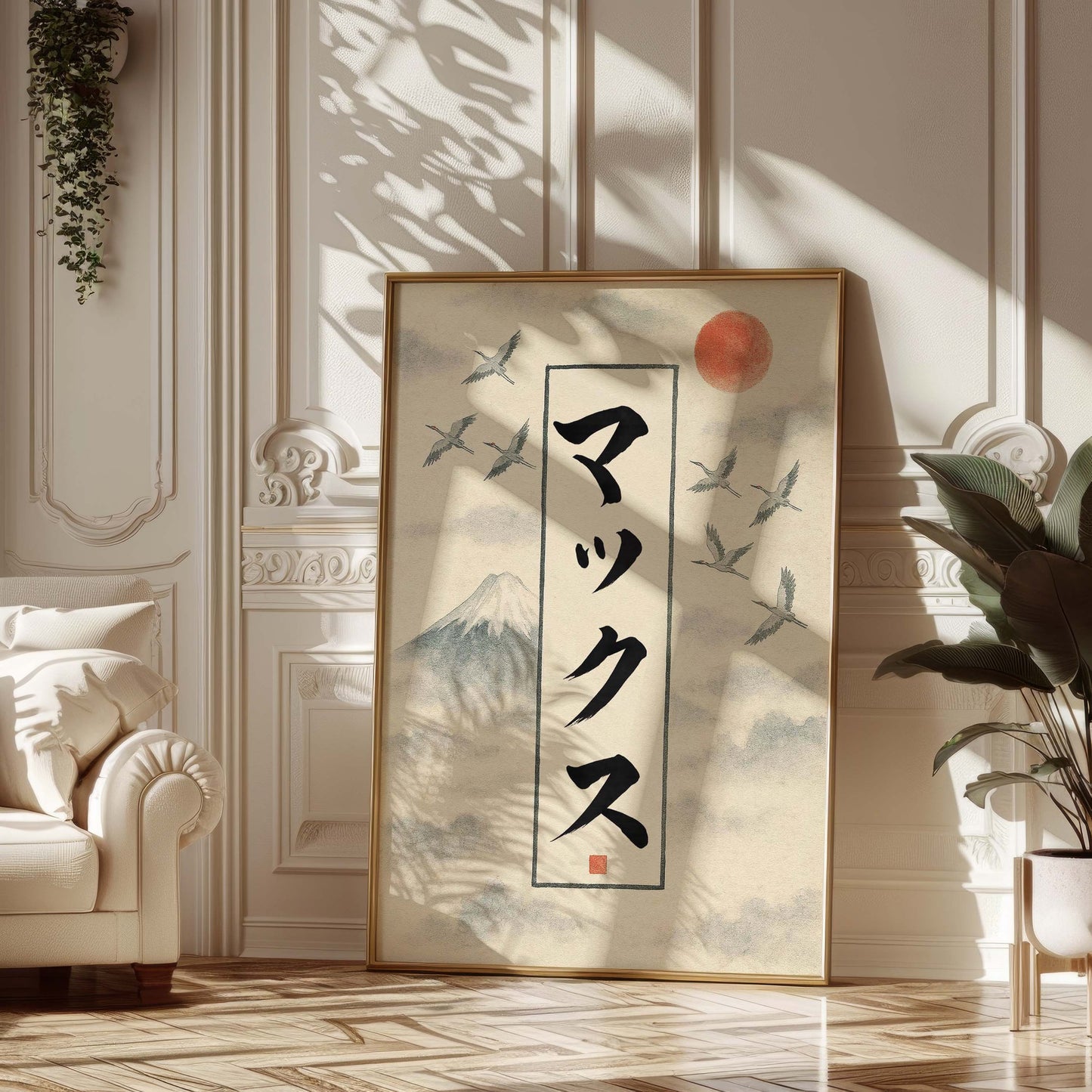 Personalised Japanese Calligraphy | Zen Minimalist Wall Art Fuji